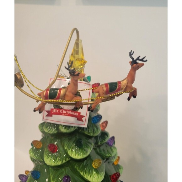 Mr. Christmas 16" Animated Ceramic Nostalgic Christmas Tree Rotating Black Santa - Picture 9 of 15